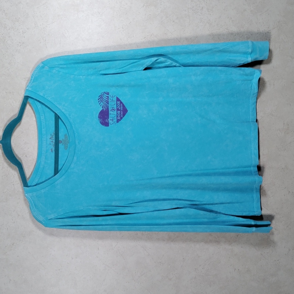 05163 Ron Jon Salt Life turquoise Surf Shop L/S tee S NWT